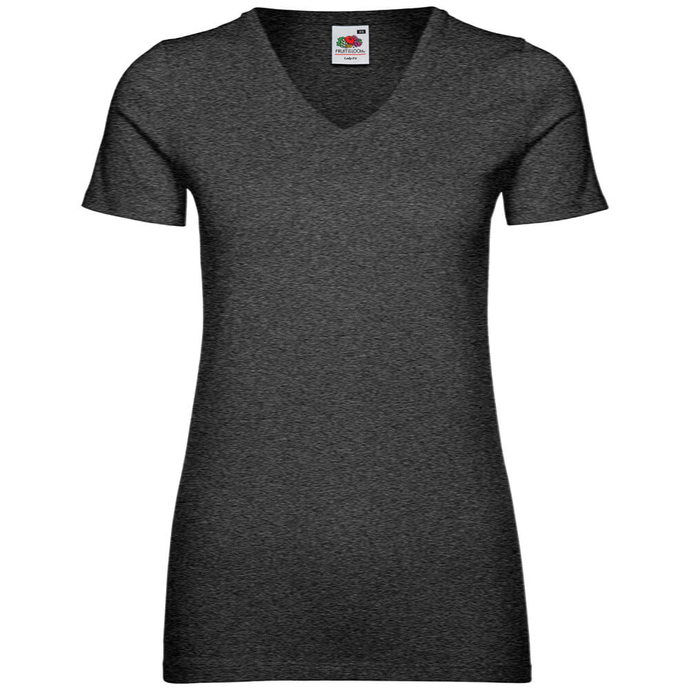 Frauen V Ausschnitt T Shirt Valueweight Farbe Dark Grey Heather