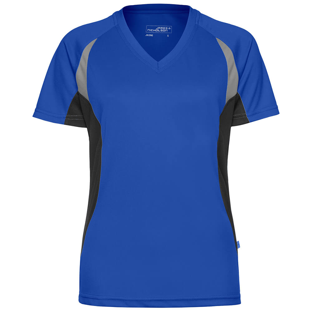 Frauen Kontrast V-Ausschnitt TOPCOOL® Laufshirt