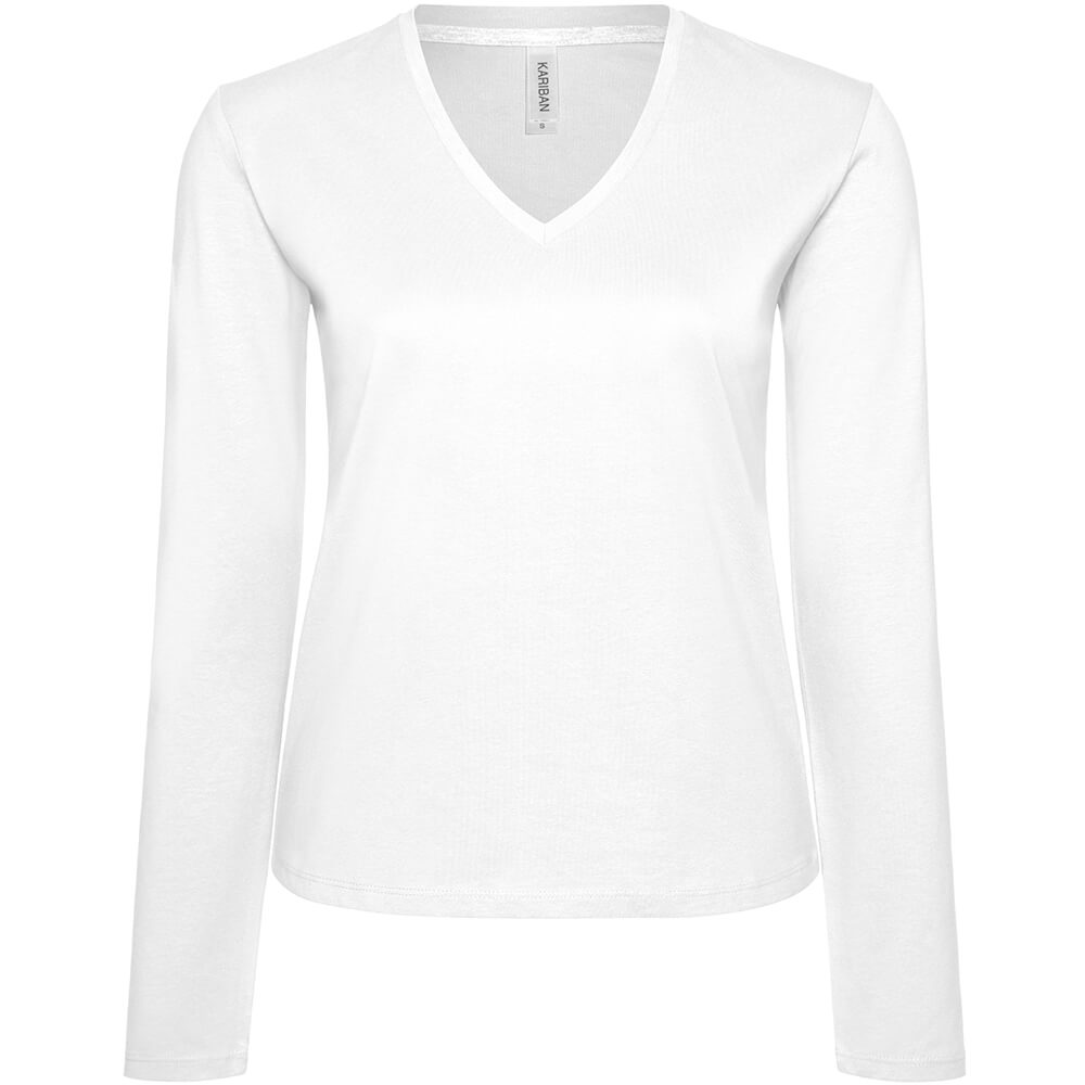 Frauen V-Ausschnitt Langarmshirt