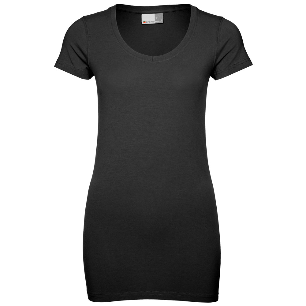 Frauen Slim Fit Longshirt mit V-Ausschnitt