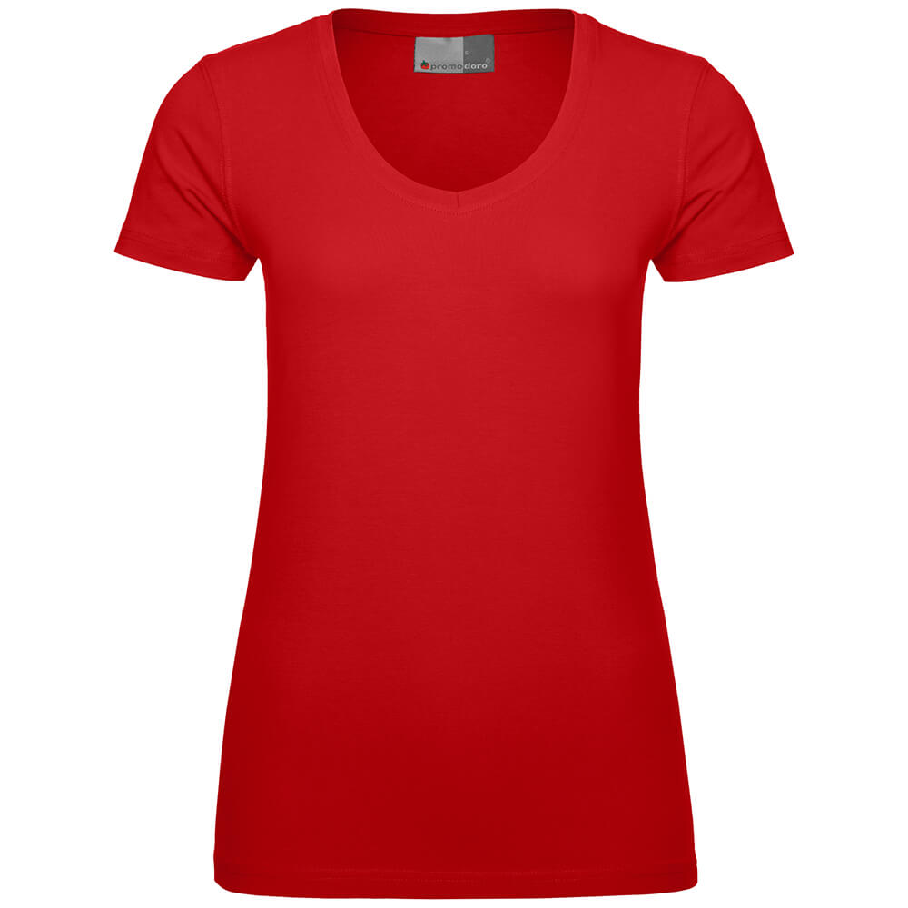 Frauen Slim Fit T-Shirt mit V-Ausschnitt