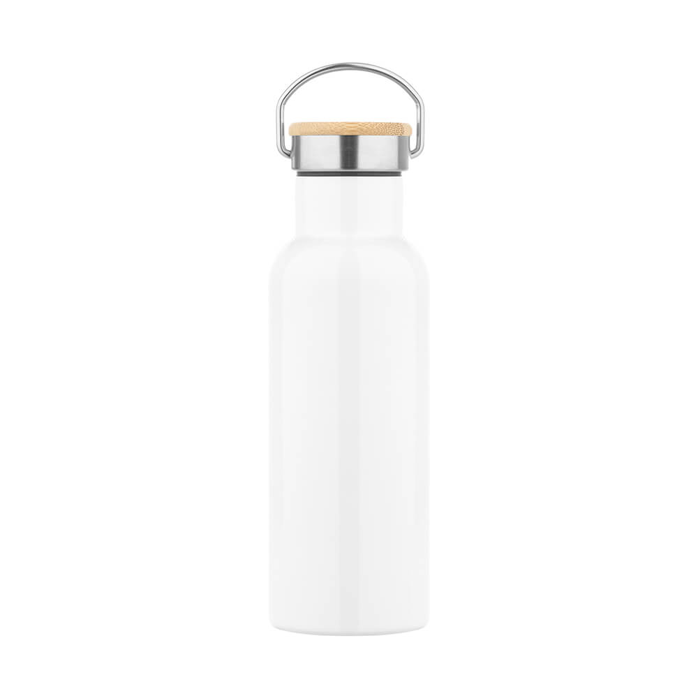 Edelstahl-Thermoflasche mit Bambusdeckel 500 ml (Sublimation)